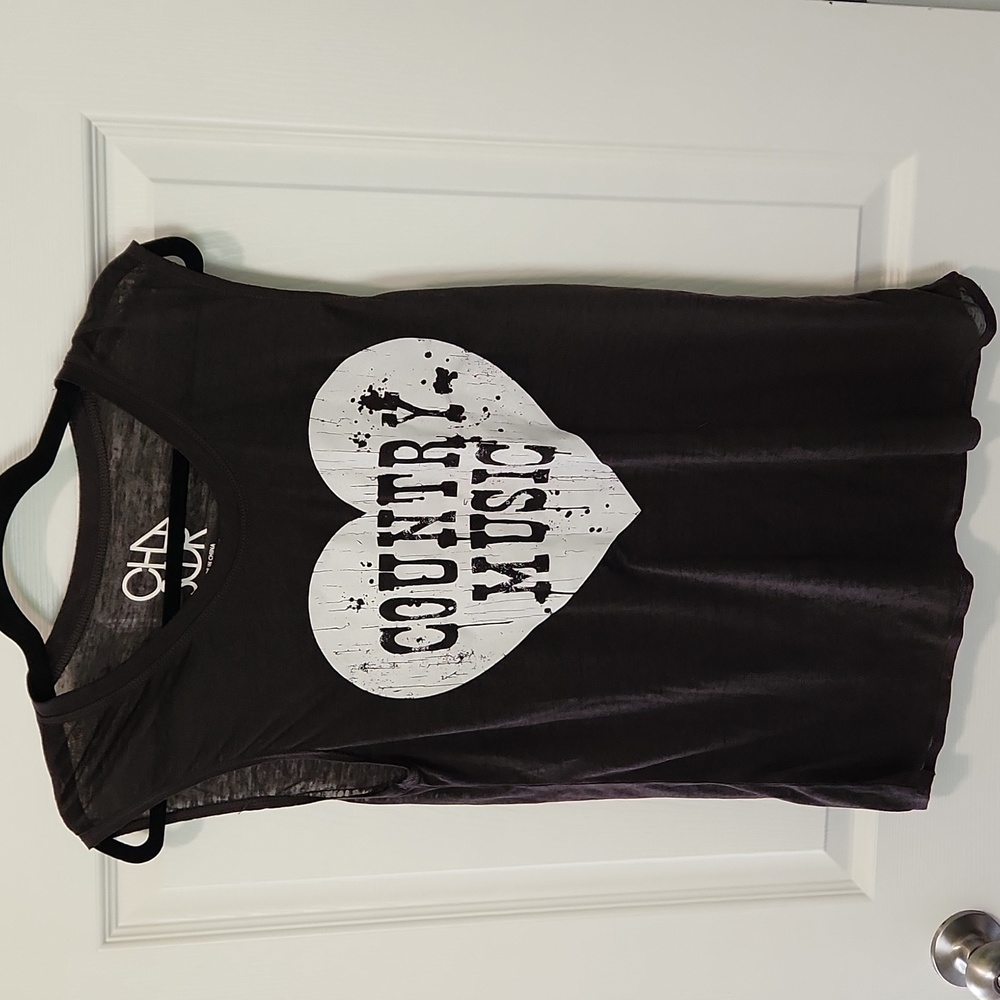 Chaser country music tank medium brown